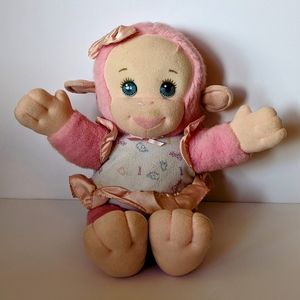 Playskool Monkey Loves Pink Plush 16" Ears Spin Makes Sound Works Vintage 1991